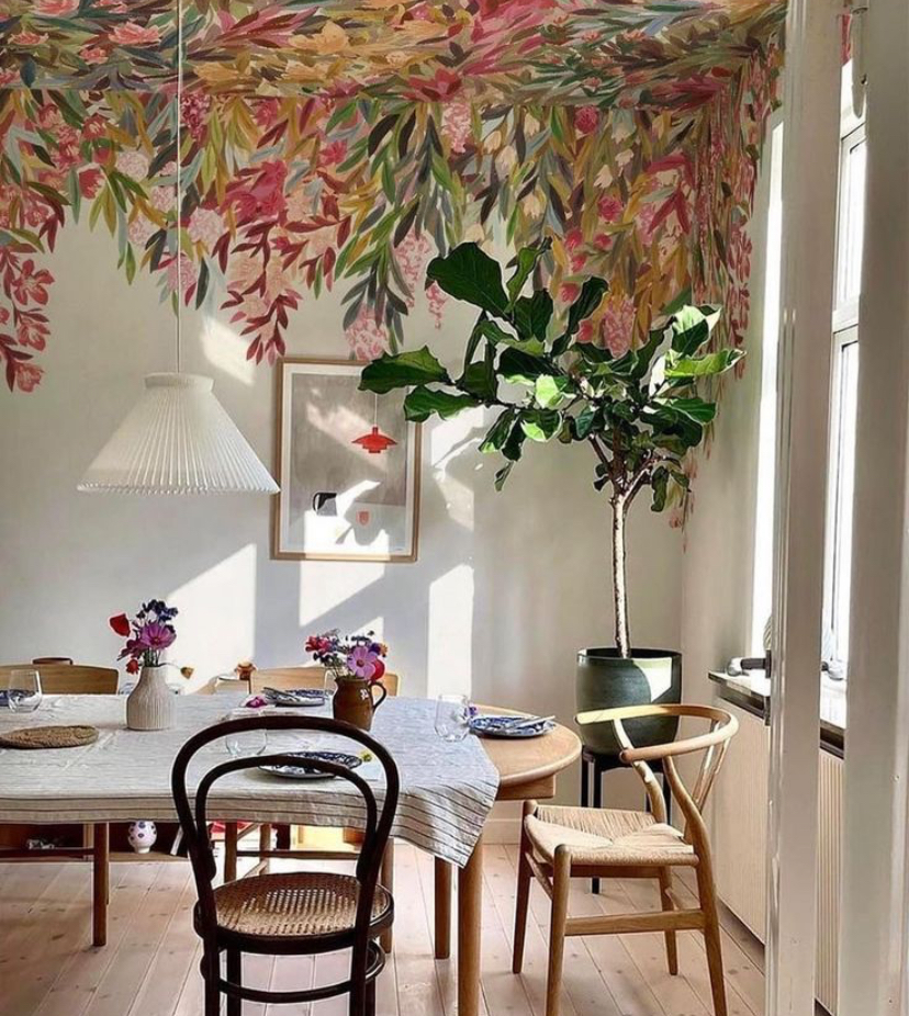 wall papered ceiling