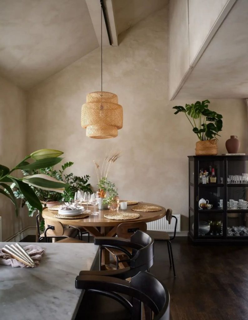 Lime washed ceiling